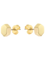 Karen Millen Gold Tone Mosaic Stud Earrings - Image 2 of 4