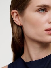 Karen Millen Gold Tone Mosaic Stud Earrings - Image 4 of 4