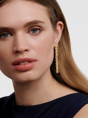 Karen Millen Gold Tone Mosaic Drop Earrings - Image 4 of 4