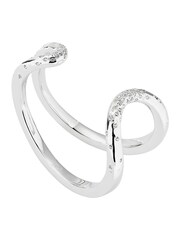 Karen Millen Silver Tone Crystal Sprinkle Loop Cuff Bracelet - Image 1 of 3