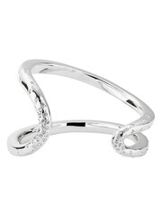 Karen Millen Silver Tone Crystal Sprinkle Loop Cuff Bracelet - Image 2 of 3