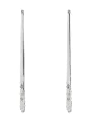 Karen Millen Silver Tone Crystal Sprinkle Loop Earrings - Image 3 of 4