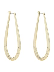 Karen Millen Gold Tone Crystal Sprinkle Loop Earrings - Image 1 of 4