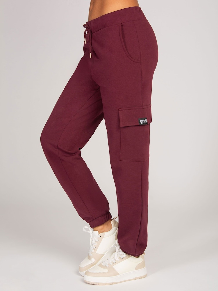 Pineapple Red Womens Burgundy Cargo Joggers - Image 1 of 7