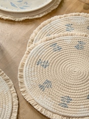 Set of 4 Blue Alice Printed Placemats - Image 2 of 3