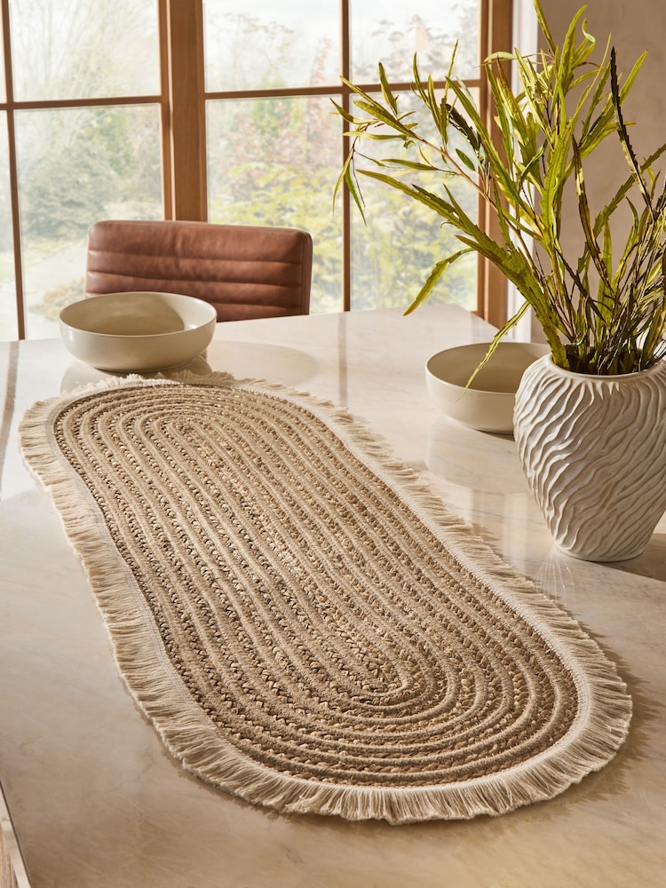 Natural Jute Woven Table Centrepiece Runner - Image 1 of 2 Natural Jute Woven Table Centrepiece Runner - Image 1 of 2