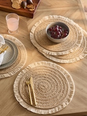 Set of 4 Natural Jute Woven Placemats - Image 1 of 3
