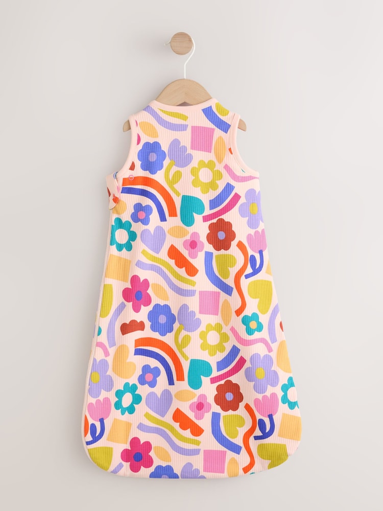 Pink/Purple Floral 1 Tog Sleeveless Baby Sleep Bag - Image 2 of 6
