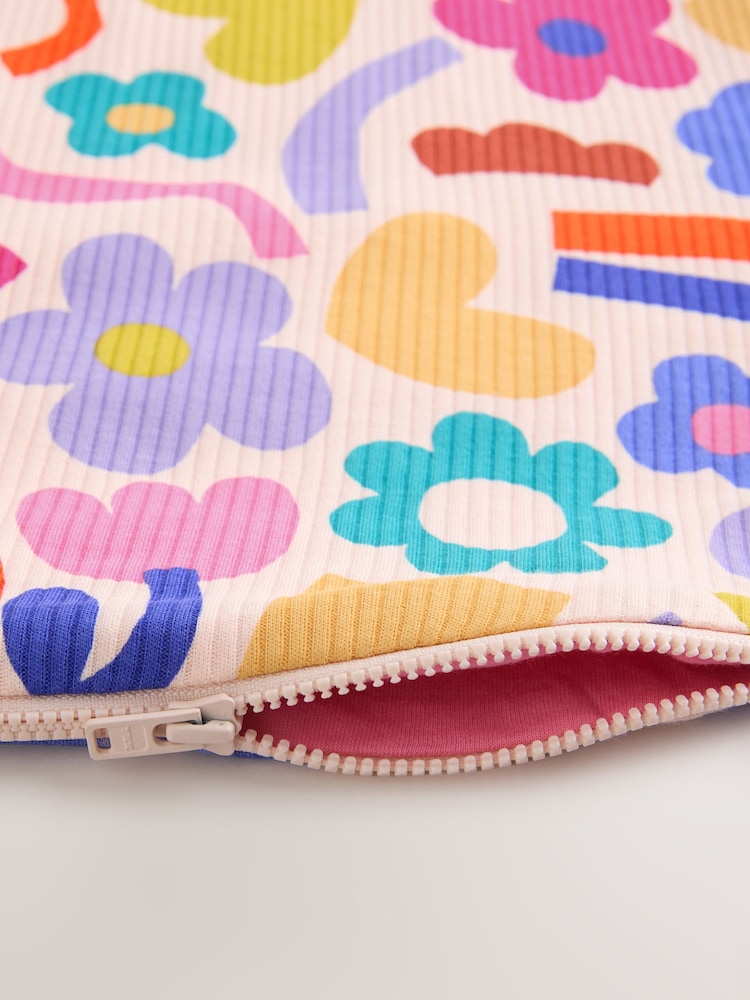 Pink/Purple Floral 1 Tog Sleeveless Baby Sleep Bag - Image 6 of 6