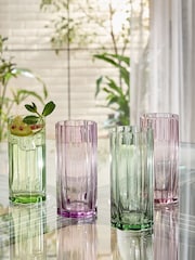 Set of 4 Green Pink Freya Tumbler Glasses - Image 1 of 3