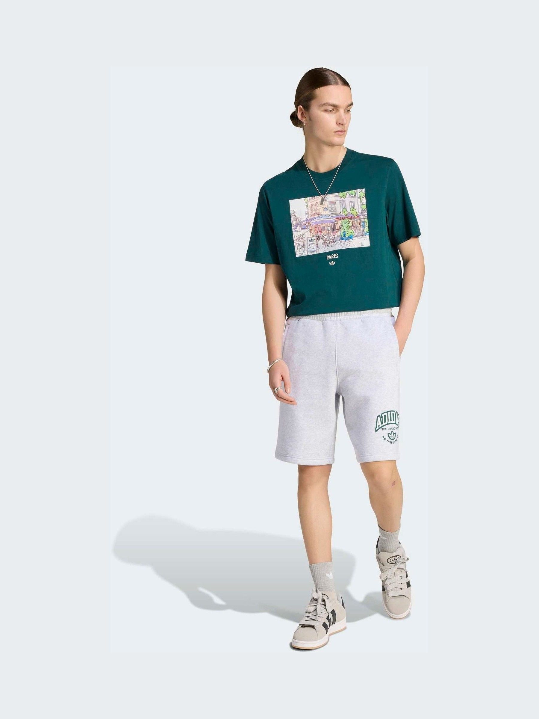 Buy adidas Oiginals Dark Green Paint Paris Graphic Tee from Next USA