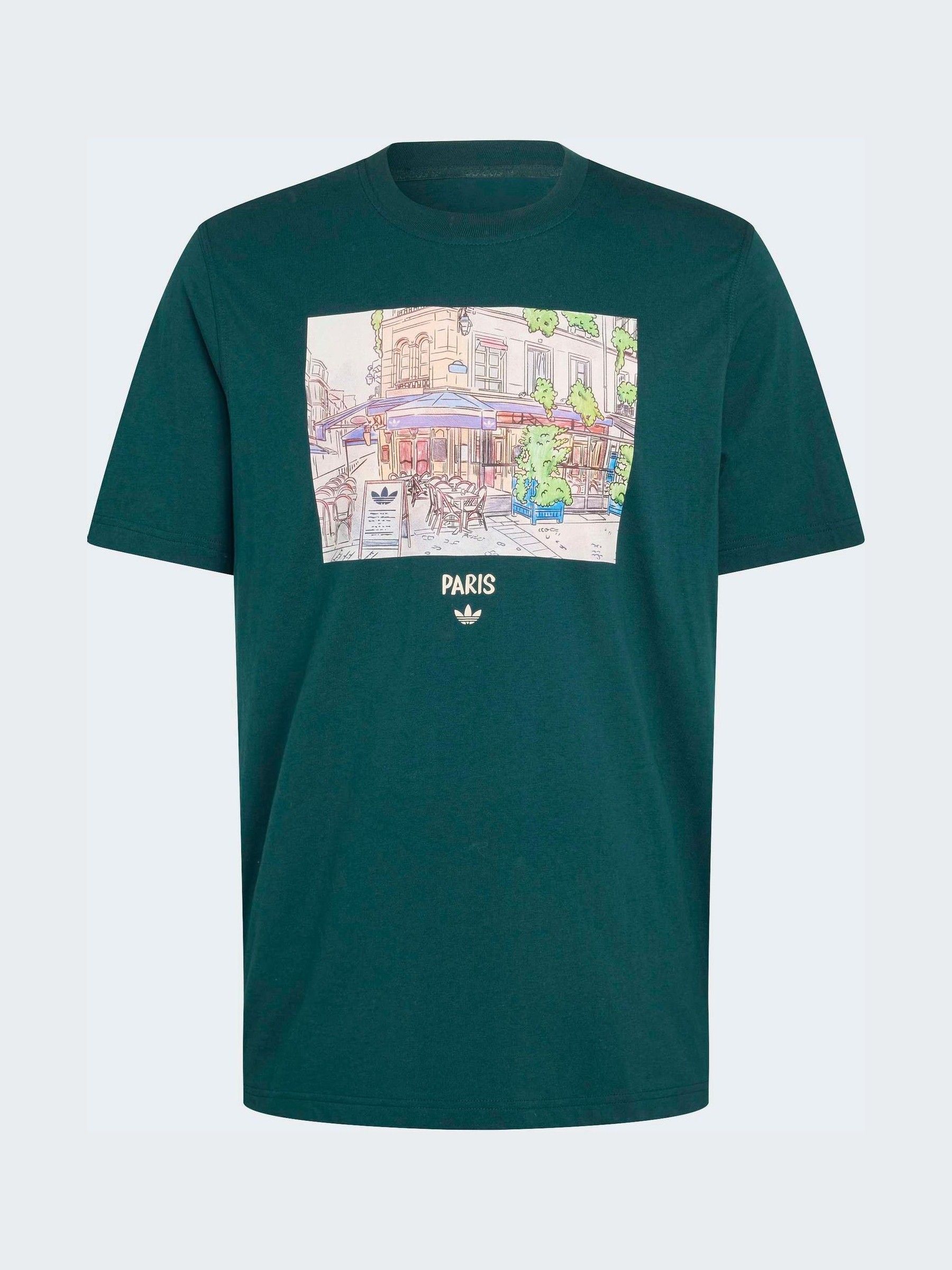Buy adidas Oiginals Dark Green Paint Paris Graphic Tee from Next USA