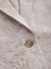 Stone Jacquard Short Sleeve Blazer with Linen - Image 2 of 3