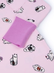 Chelsea Peers Pink Kids Halloween Party Ghost Print Long Pyjamas Set - Image 2 of 3