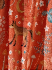 Catherine Lansfield Burnt Orange Enchanted Twilight Animals Cosy Blanket Throw - Image 2 of 3