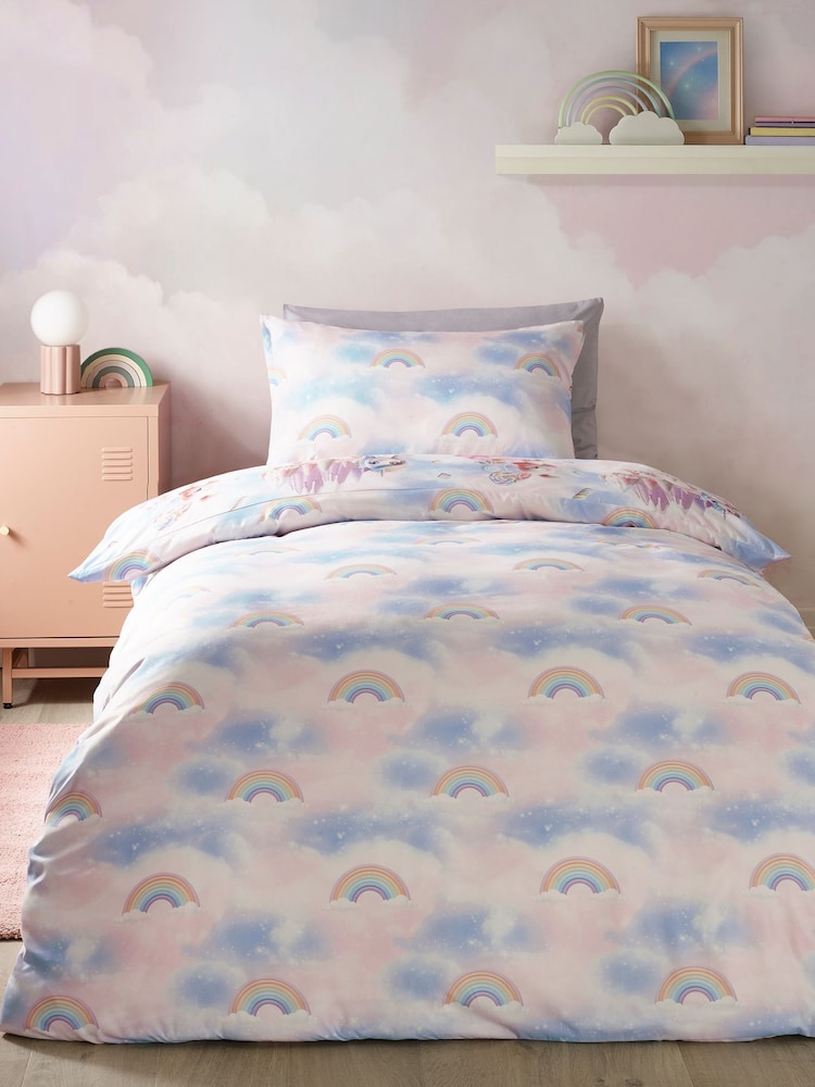 Catherine Lansfield Pink Candy Unicorn So Soft Reversible Duvet Cover Set - Image 2 of 4