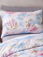 Catherine Lansfield Pink Candy Unicorn So Soft Reversible Duvet Cover Set - Image 3 of 4