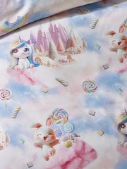 Catherine Lansfield Pink Candy Unicorn So Soft Reversible Duvet Cover Set - Image 4 of 4