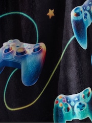 Catherine Lansfield Black Gamer Cosy Fleece Blanket Throw - Image 2 of 2