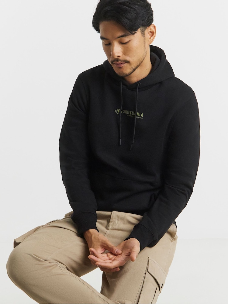 Snowdonia Black Hooded Sweatshirt - Image 1 of 4 Snowdonia Black Hooded Sweatshirt - Image 1 of 4