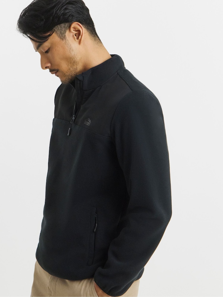 Snowdonia Black 1/4 Zip Fleece - Image 1 of 4 Snowdonia Black 1/4 Zip Fleece - Image 1 of 4