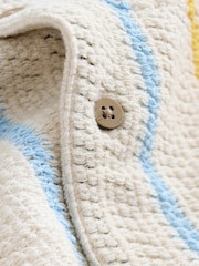 Ecru Striped Short Sleeve Revere Collar Textured Shirt (3mths-7yrs) - Image 7 of 8