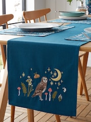 Catherine Lansfield Navy Blue Enchanted Twilight Animals Dining Table Runner - Image 1 of 2
