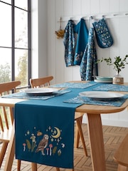 Catherine Lansfield Navy Blue Enchanted Twilight Animals Dining Table Runner - Image 2 of 2