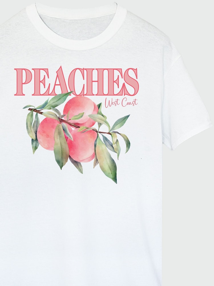 Brands In White Peaches Fruit T-Shirt - Image 4 of 4