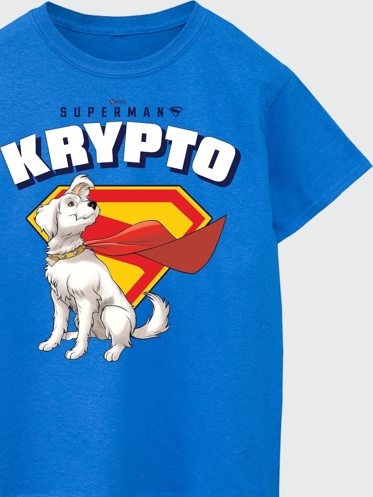 Brands In Blue DC Comics Superman Krypto Print T-Shirt - Image 4 of 4