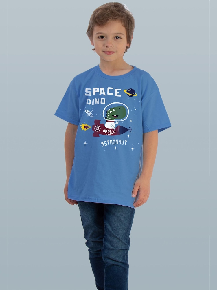 Brands In Blue Dinosaur Dino Space T-Shirt - Image 1 of 4