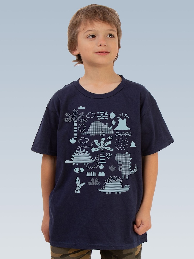 Brands In Blue Dinosaur Mono T-Shirt - Image 1 of 4 Brands In Blue Dinosaur Mono T-Shirt - Image 1 of 4