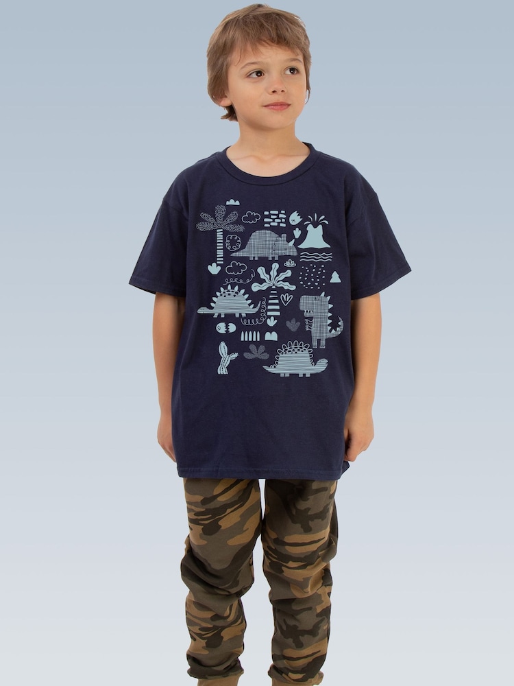Brands In Blue Dinosaur Mono T-Shirt - Image 2 of 4 Brands In Blue Dinosaur Mono T-Shirt - Image 2 of 4