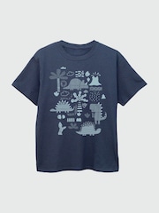 Brands In Blue Dinosaur Mono T-Shirt - Image 3 of 4