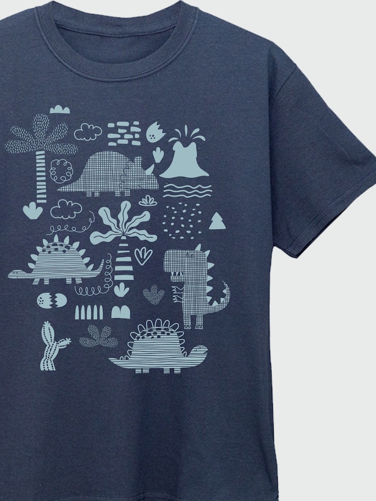 Brands In Blue Dinosaur Mono T-Shirt - Image 4 of 4 Brands In Blue Dinosaur Mono T-Shirt - Image 4 of 4