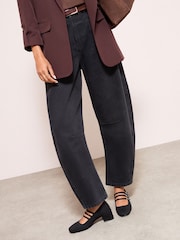 Friends Like These Black Triple Strap Low Block Heel Smart Mary Jane Court Shoes - Image 3 of 4