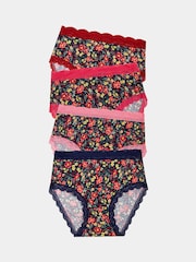 Stripe & Stare Blue High Rise Knickers 4 Pack - Image 1 of 7