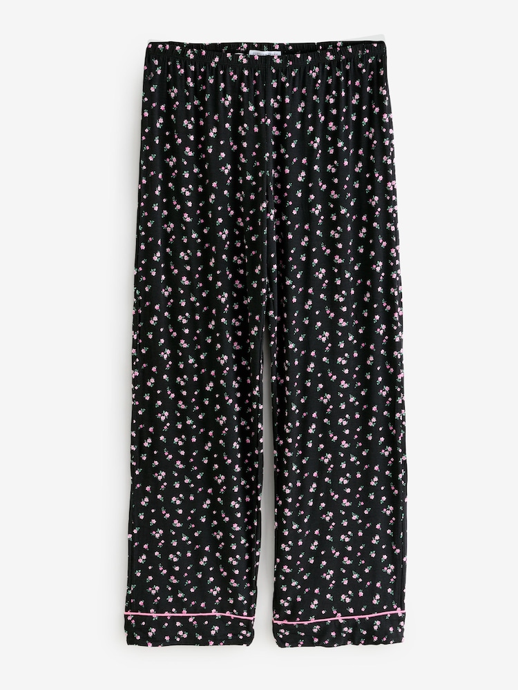 Stripe & Stare Long Black Pyjamas Set - Image 3 of 3
