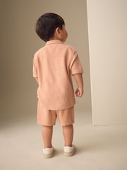 Terracota Short Sleeve Revere Collar Shirt & Shorts Set (3mths-10yrs) - Image 3 of 9