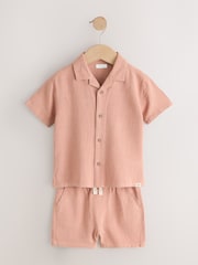 Terracota Short Sleeve Revere Collar Shirt & Shorts Set (3mths-10yrs) - Image 5 of 9