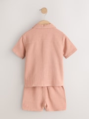 Terracota Short Sleeve Revere Collar Shirt & Shorts Set (3mths-10yrs) - Image 7 of 9