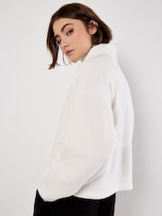 Apricot White Zip & Pocket Premium Fleece Jumper - Image 6 of 6