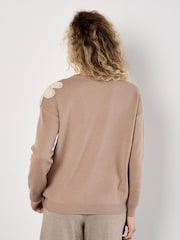 Apricot Natural Crochet Large Daisies Jumper - Image 4 of 4