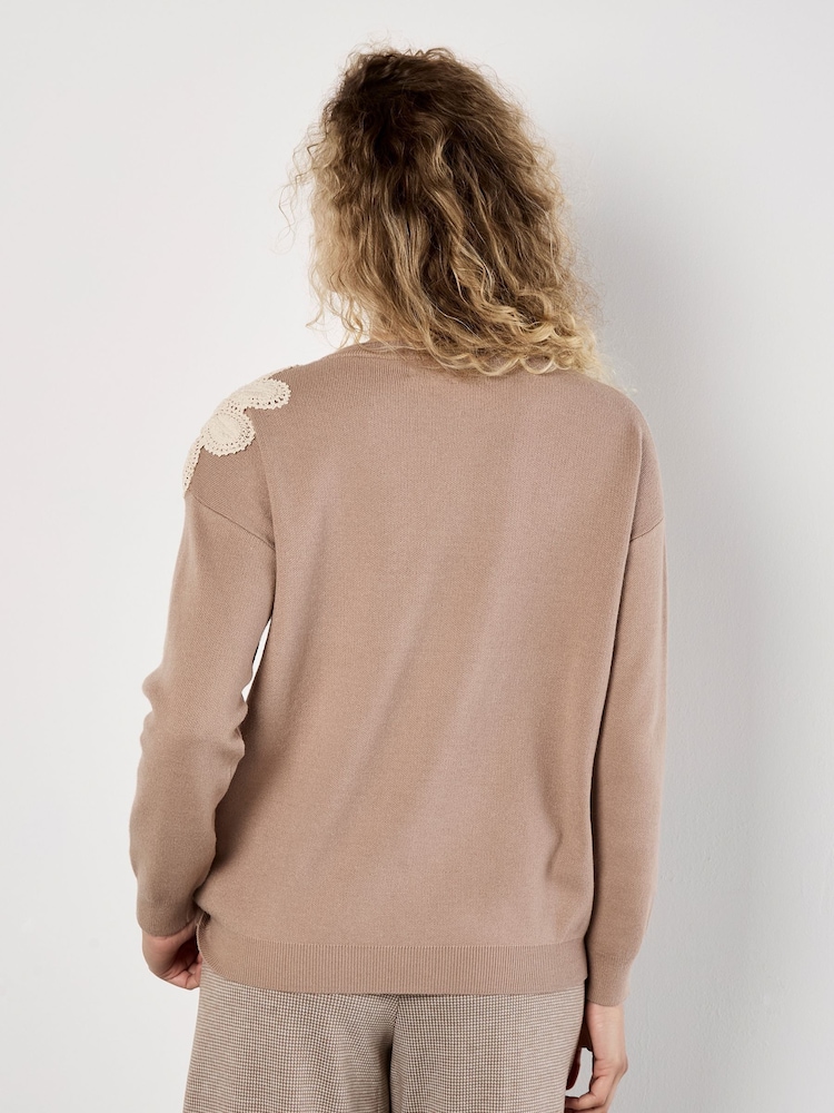 Apricot Natural Crochet Large Daisies Jumper - Image 4 of 4 Apricot Natural Crochet Large Daisies Jumper - Image 4 of 4