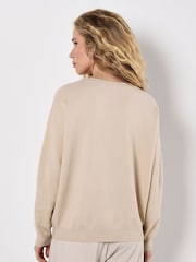 Apricot Natural Large Crochet Floral Print Jumper - Image 2 of 4