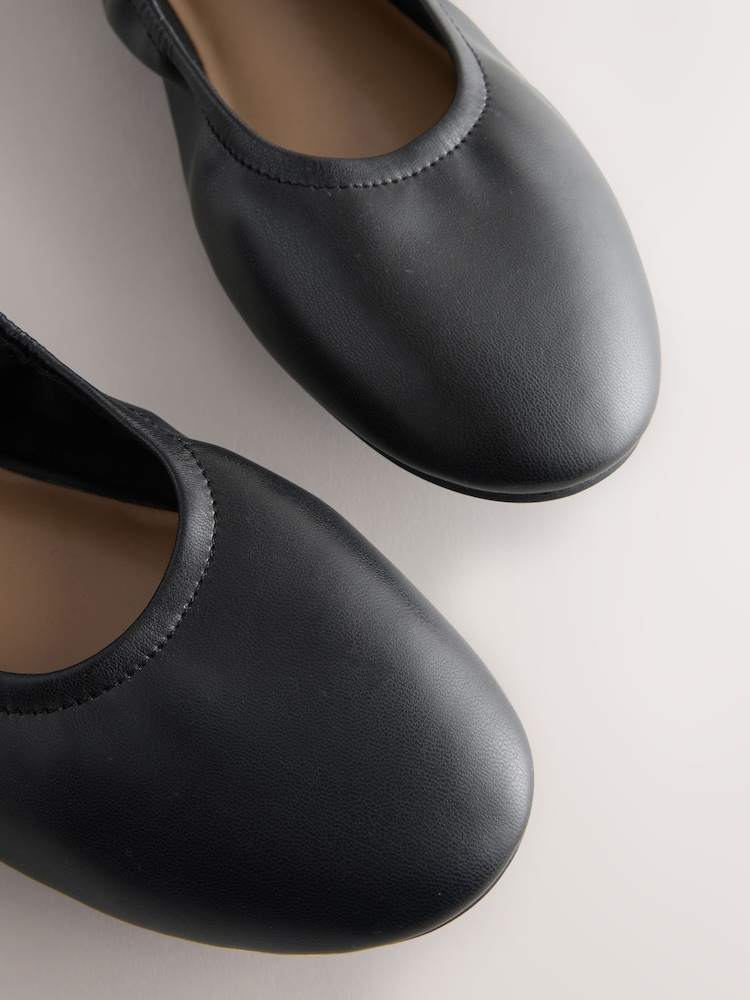Black Forever Comfort® Soft Round Toe Ankle Charm Ballerinas - Image 9 of 9 Black Forever Comfort® Soft Round Toe Ankle Charm Ballerinas - Image 9 of 9