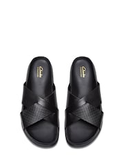 Clarks Black Leather Torford Cross Sandals - Image 6 of 7