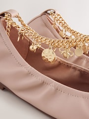 Blush Pink Forever Comfort® Soft Round Toe Ankle Charm Ballerinas - Image 4 of 5