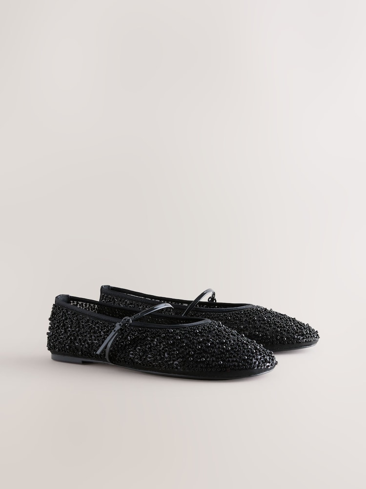 Black Forever Comfort® Beaded Maryjane Shoes - Image 2 of 5