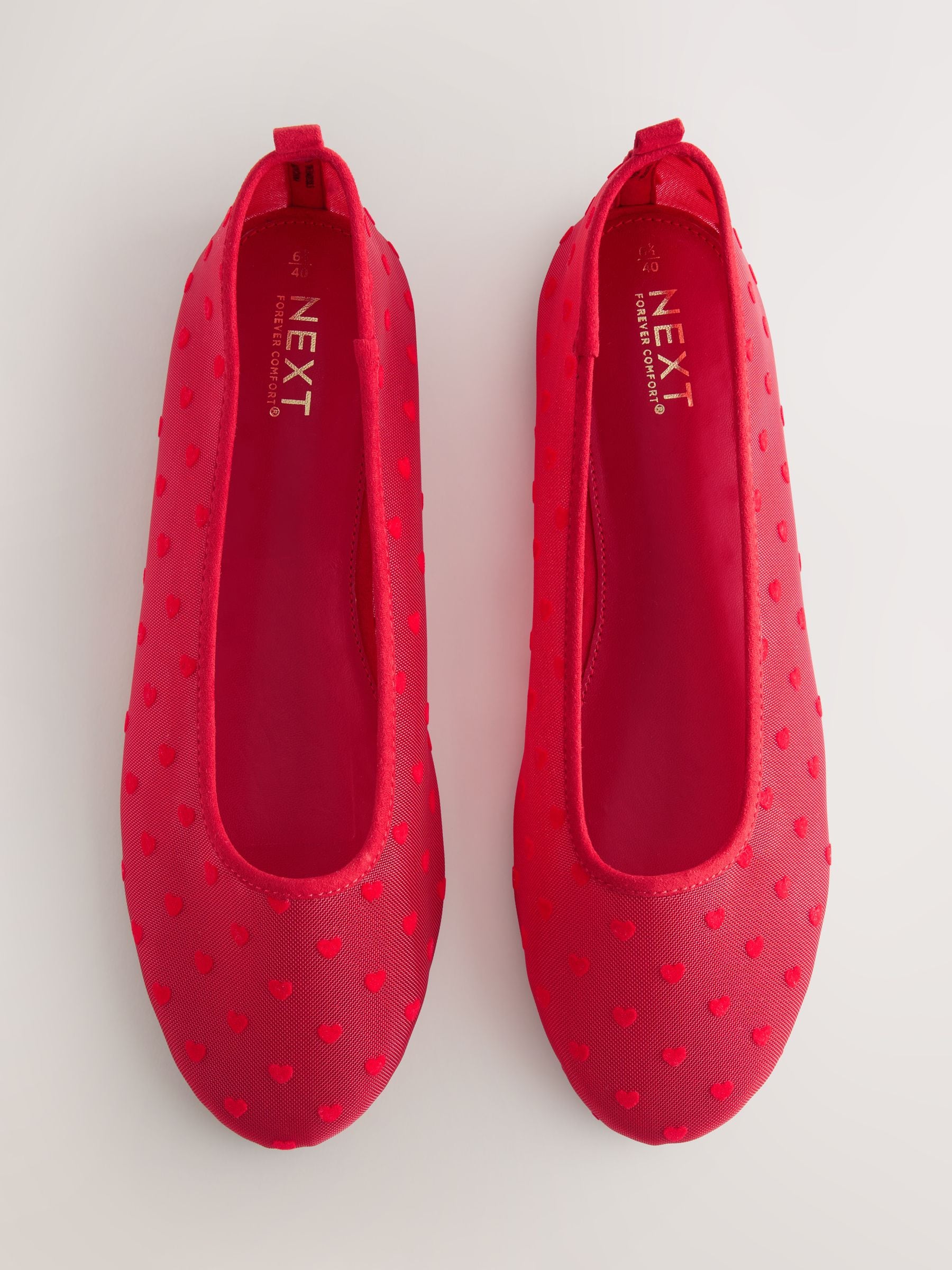 Red Forever Comfort® Mesh Heart Ballet Flats